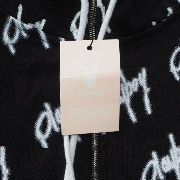 Playboy x Misguided Full Zip Oversized Sweatshirt Sweater BR415035 Women's 4 - Picture 7 of 9